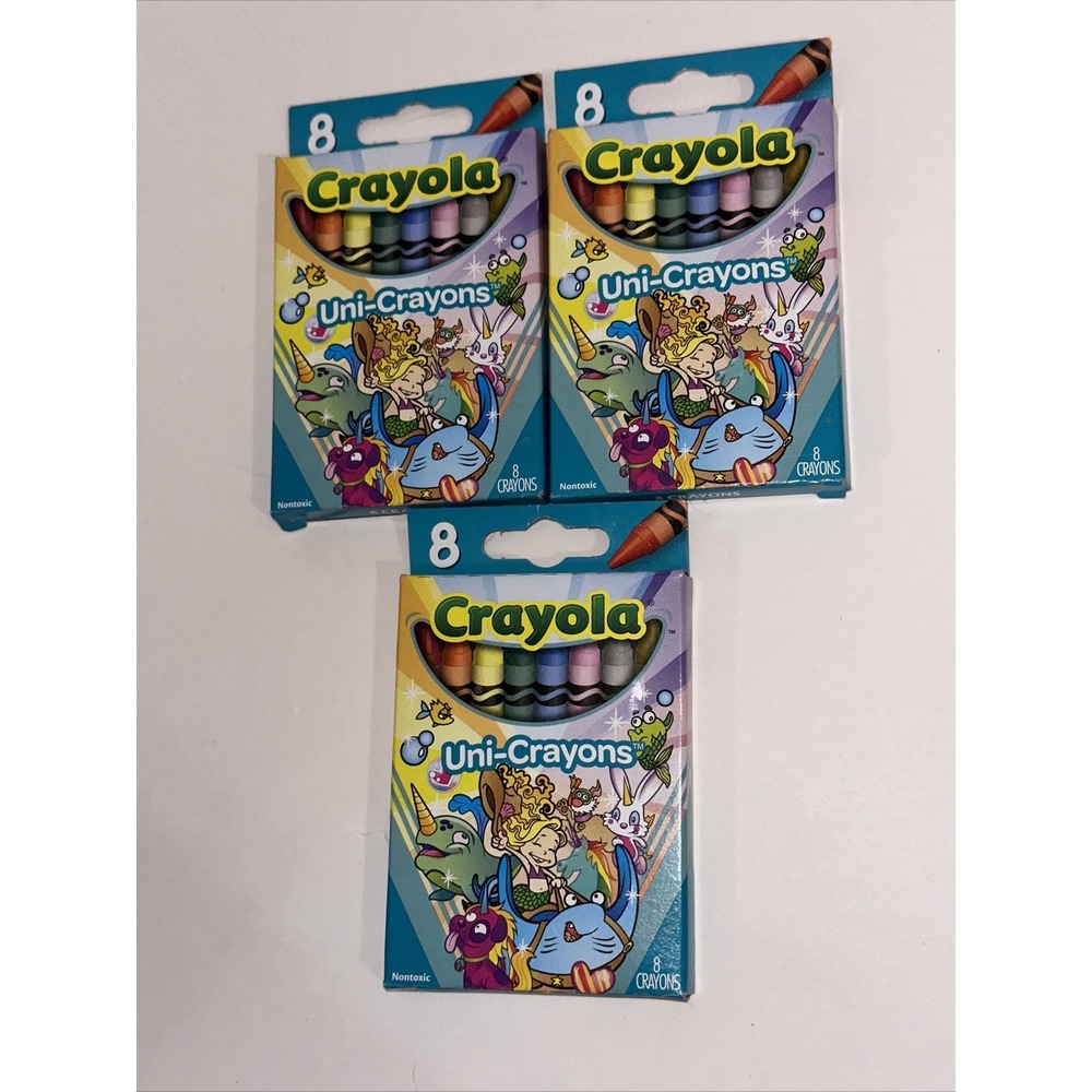 Crayola Uni-Crayons 8 Count Pick Your Pack Lot of 3 Unicorn Theme Nontoxic
